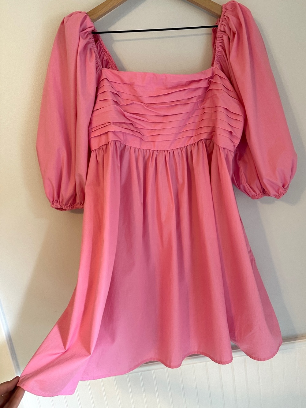 Abercrombie & Fitch Pink Puff-Sleeve Mini Dress
